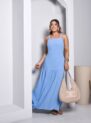 vestido longo plus azul