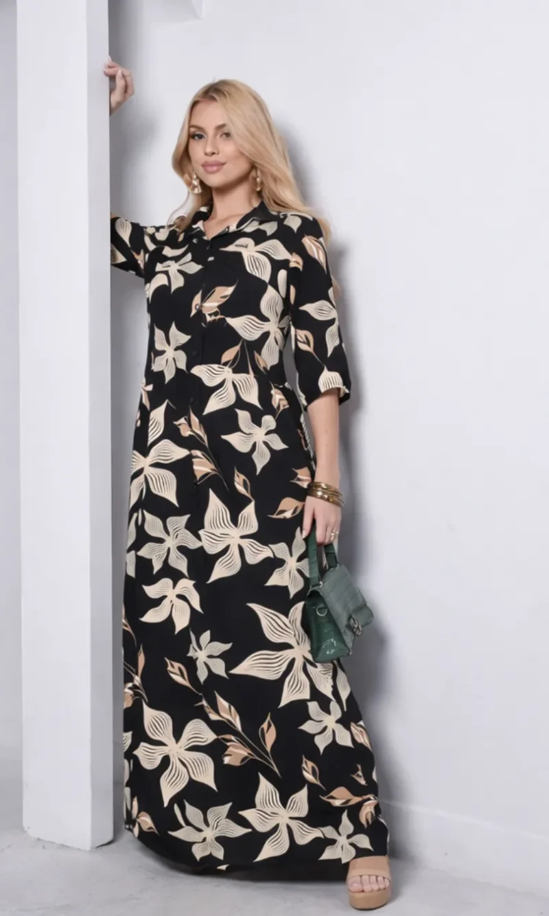 vestido estampado varias cores