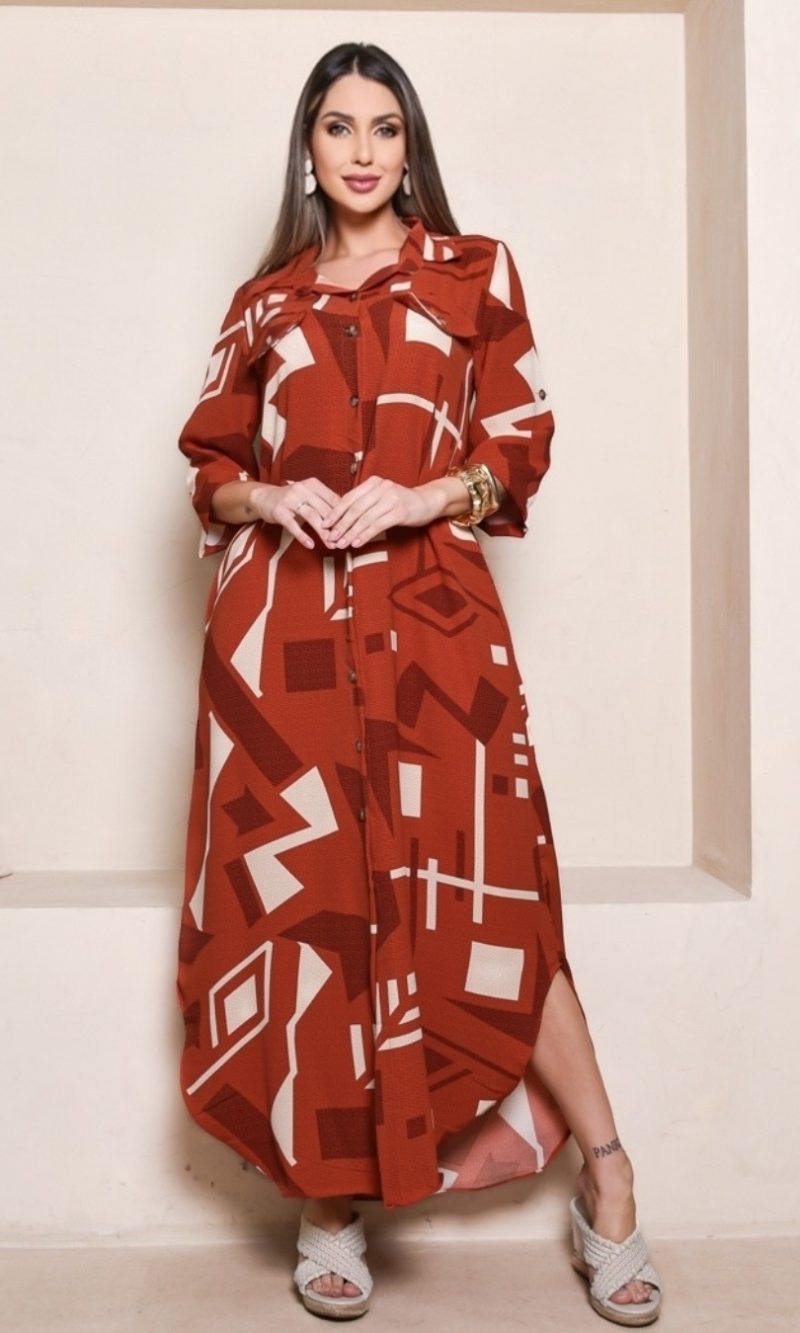 vestido estampado varias cores
