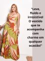 vestido longo estampado com bojo e alças finas