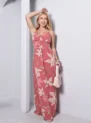 vestido ciganinha floral – tamanho Único azul e branco