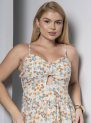 vestido longo floral com bojo e alças finas – tamanho Único