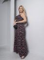 vestido longo preto floral com bojo e alças finas – tamanho Único