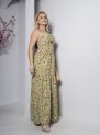 vestido longo floral verde com bojo e alças finas – tamanho Único