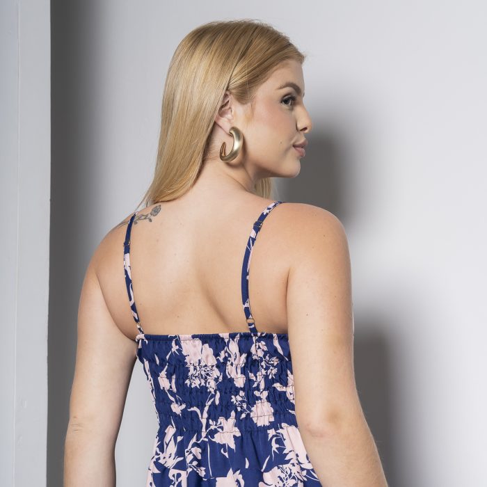vestido longo azul marinho floral com bojo e alças finas – tamanho Único vestido longo azul marinho floral com bojo e alças finas – tamanho Único