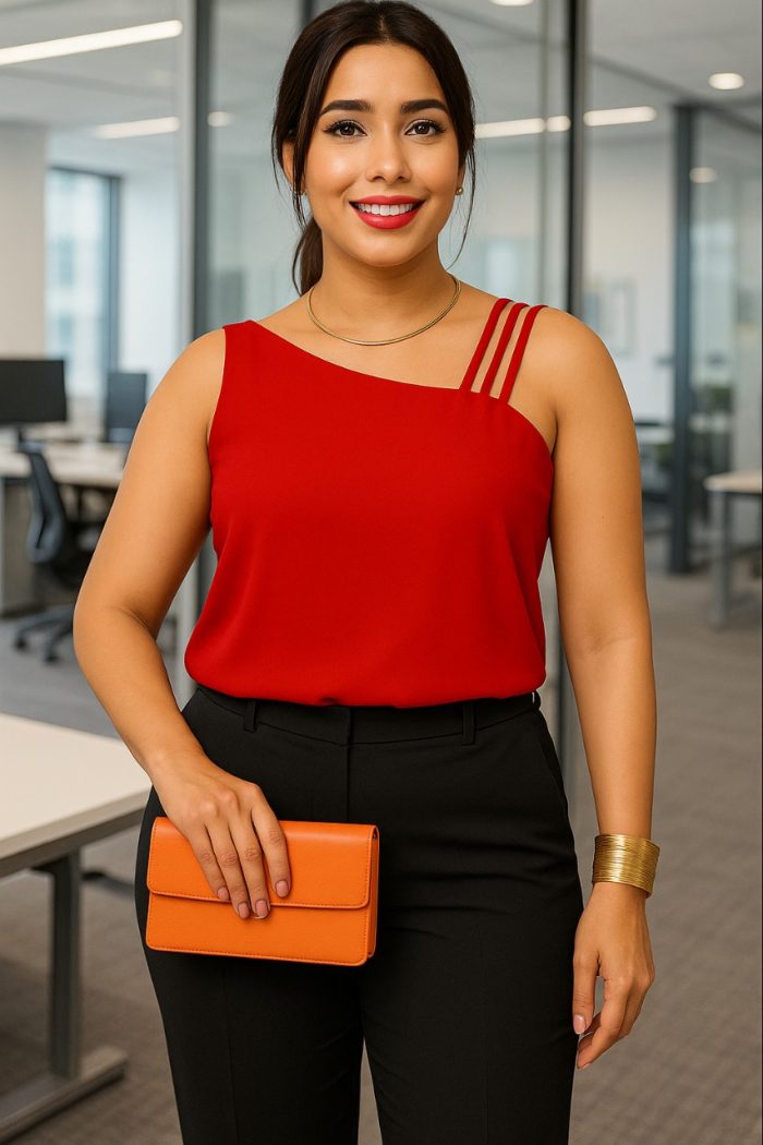 blusa alça estilizada vermelha blusa alça estilizada vermelha