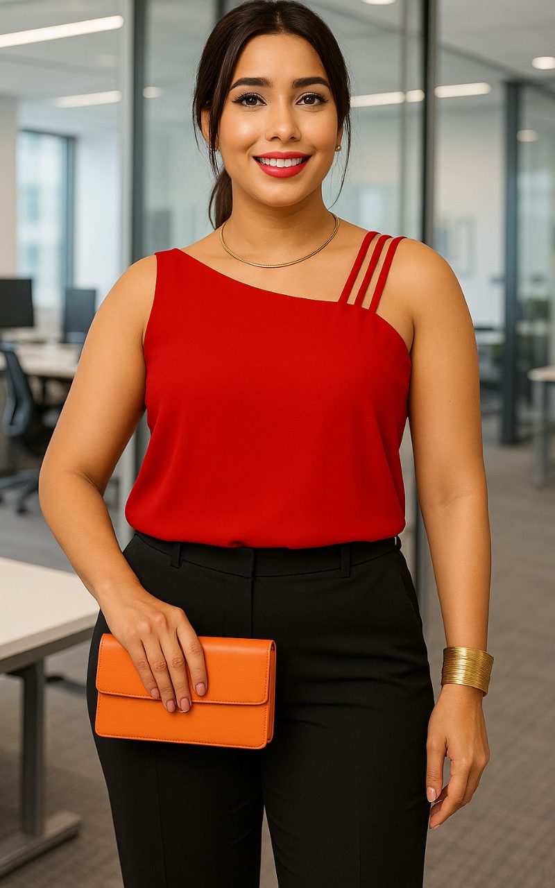 blusa alça estilizada vermelha