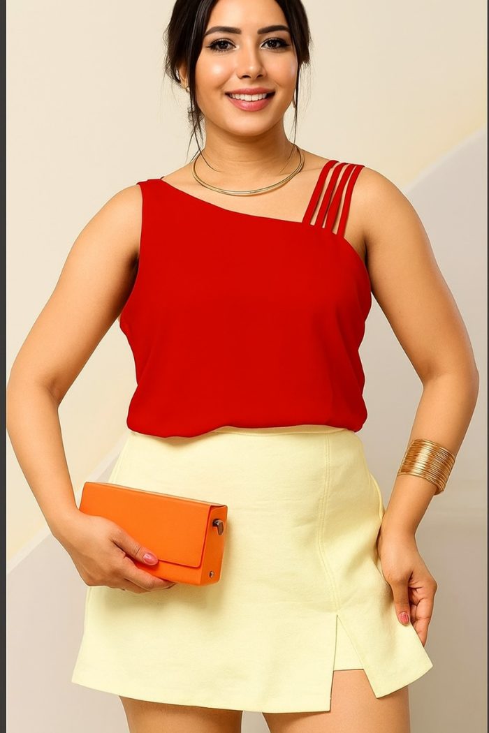 blusa alça estilizada vermelha blusa alça estilizada vermelha