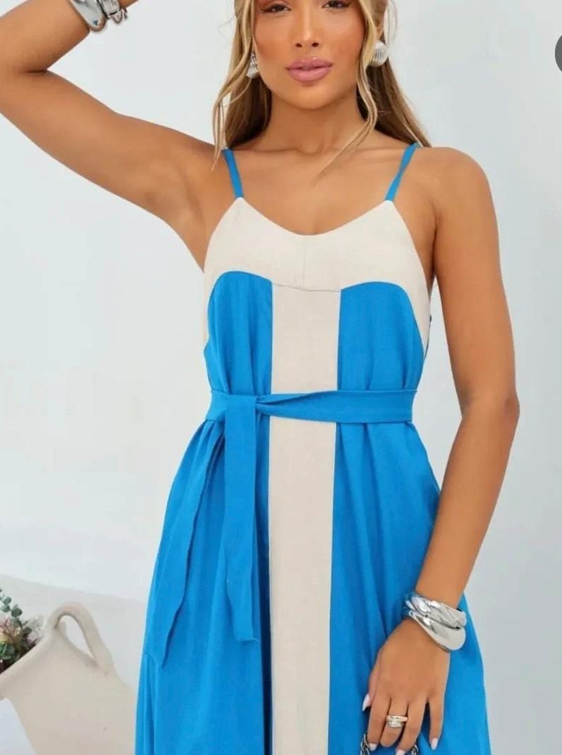 vestido longo linho